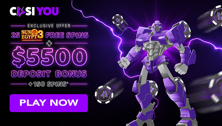 Get Ready to Spin with CasiYou: A $5,500 Bonus, 150 Free Spins, and an Exclusive No-Deposit Bonus!
