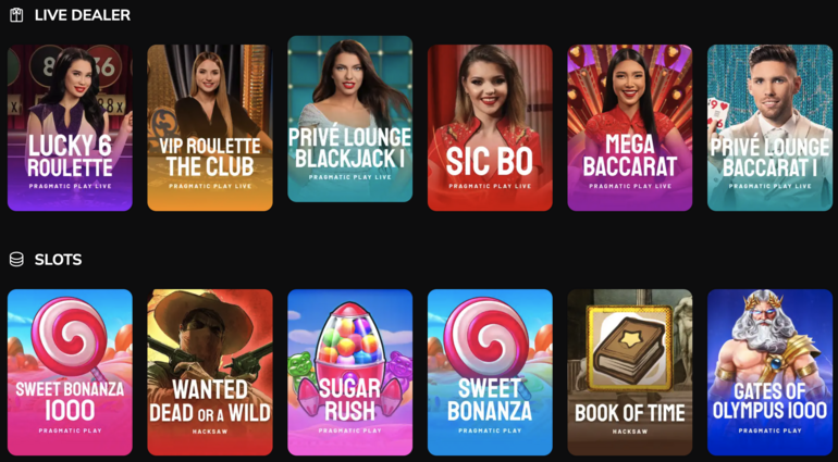 Live Dealer Games and Top Slots